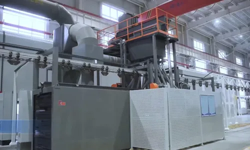 Q38 hanging chain shot blasting machine has been installed