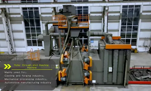 Installation of the roller conveyor shot blasting machine is complete