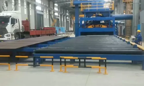 Steel plate shot blasting and painting line