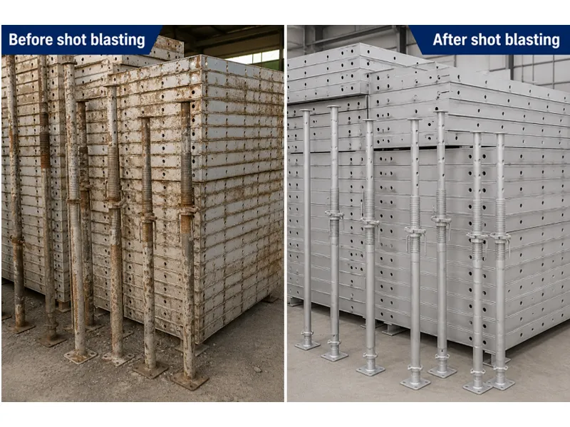 Shot Blasting Machine in Scaffolding and Aluminum Formwork Surface Treatment