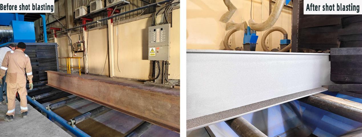 shot blasting machine Steel_Structure_Surface_Treatment Cleaning effect before and after.jpeg shot blasting machine Steel_Structure_Surface_Treatment Cleaning effect before and after.jpeg